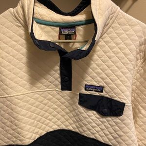 Unique Patagonia Organic Cotton Quilt Snap-T Sweater Women’s, Royal Blue, Large